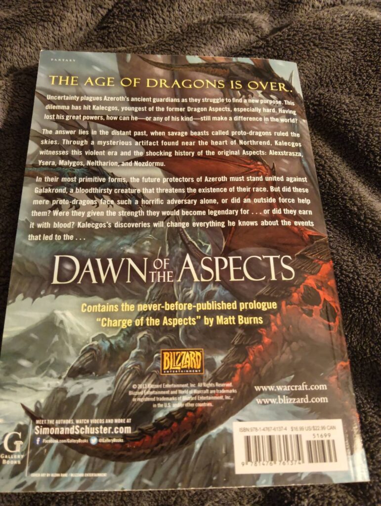 Zdjęcie przedstawiające tylną okładkę książki Dawn of the Aspects