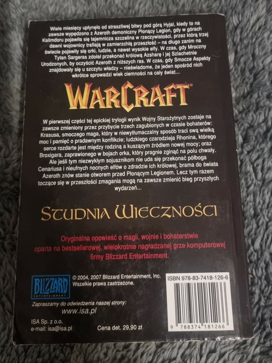 Tylna okładka książki Studnia Wieczności