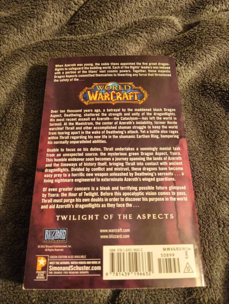 Zdjęcie pokazujące tylną okładkę książki Thrall: Twilight of the Aspects