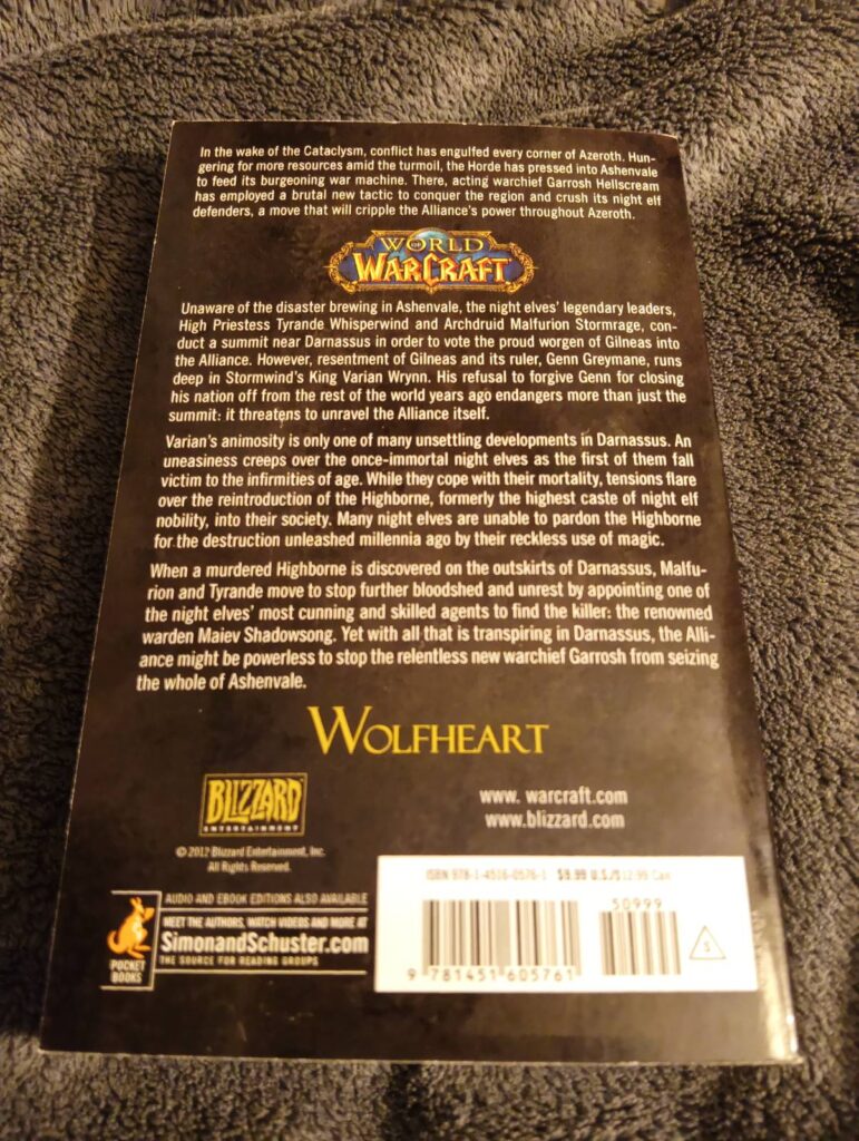Zdjęcie pokazujące tylną okładkę książki Wolfheart.