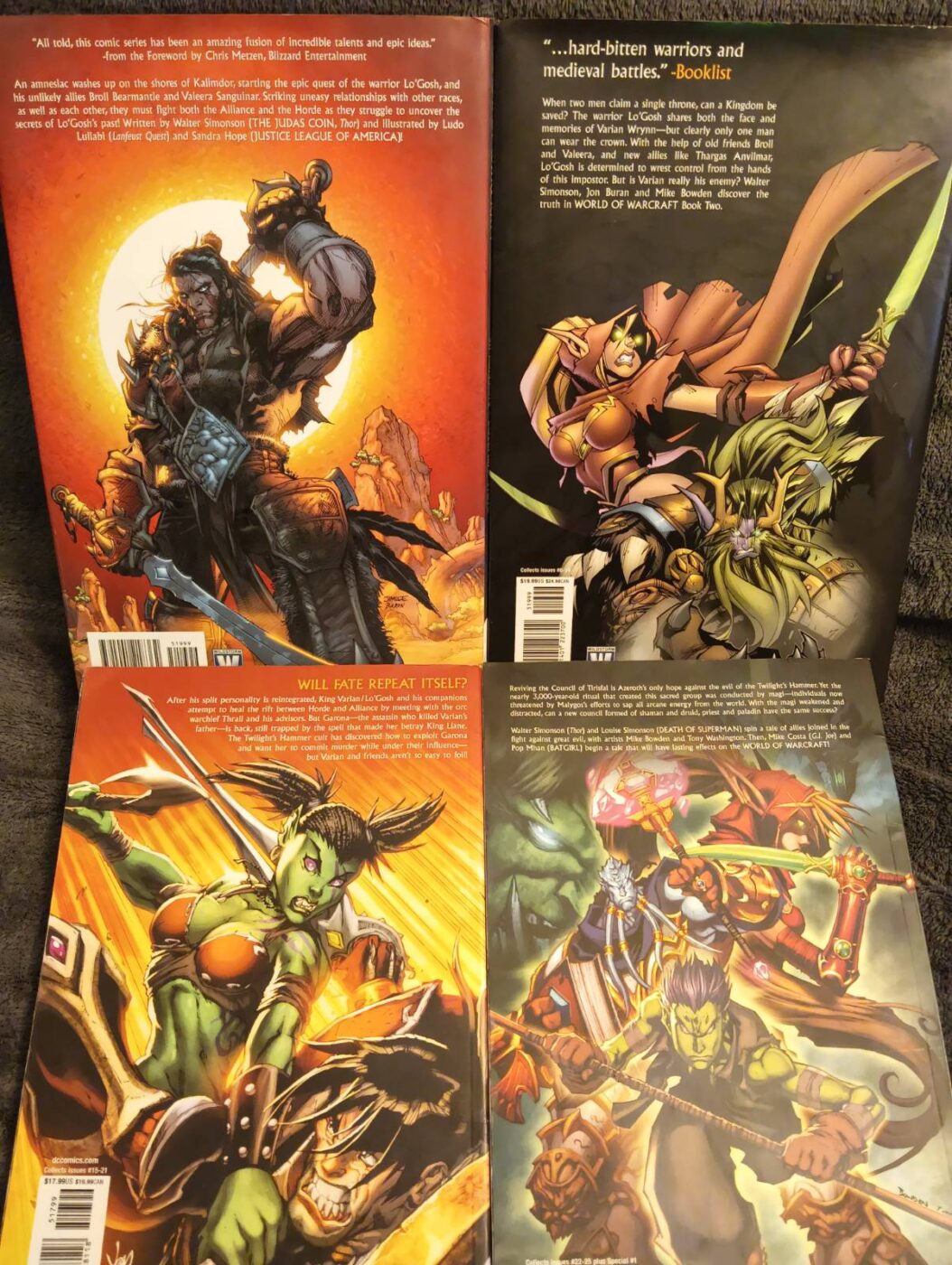 Zdjęcie przedstawiające tylne okładki World of Warcraft: The Comic